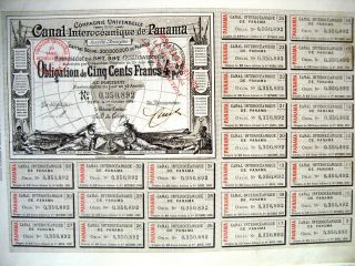 Panama 1884 Canal Interoceanique De Panama 4% Bond 500 Francs Loan photo