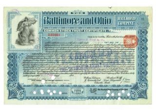Antique 1900 Baltimore And Ohio Railroad Co.  Common Stock Certificate 10 Shares photo