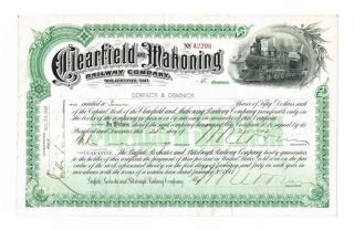 Vintage 1942 Clearfield And Mahoning Railway Company Stock Certificate 4 Shares photo