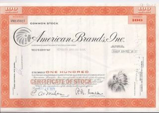 American Brands Inc. . . . . . . . .  1977 Stock Certificate photo