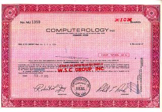 Broker Owned Stock Certificate: Ncc & Co,  Payee; Computerology Inc,  Issuer photo