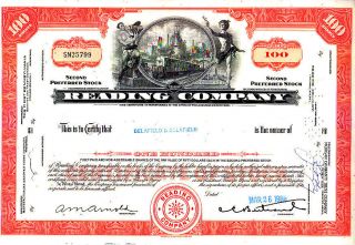 Broker Owned Stock Certificate: Delafield & Delafield,  Payee; Reading Co,  Issuer photo