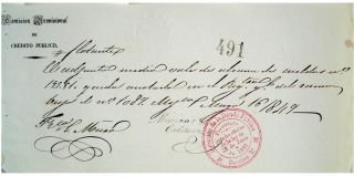 Mexico Mexican 1849 Credito Publico Comision Provisional Calderon Loan Bond Rr photo
