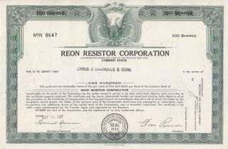 Broker Owned Stock Certificate - - Cyrus J.  Lawrence photo