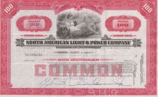 North American Light & Power Company. . . . .  1945 Stock Certificate photo