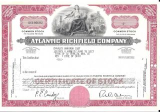 Atlantic Richfield Company. . . . . .  1972 Stock Certificate photo