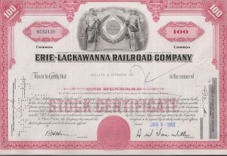 Erie - Lackawanna Railroad Company. . . . . . .  1965 Stock Certificate photo