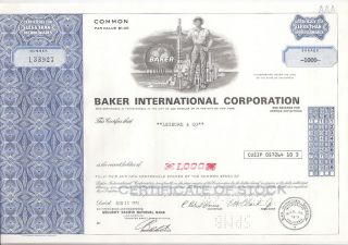 Baker International Corporation. . . .  1979 Stock Certificate photo