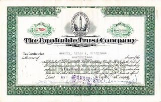 Equitable Trust Company Md 1959 Stock Certificate photo