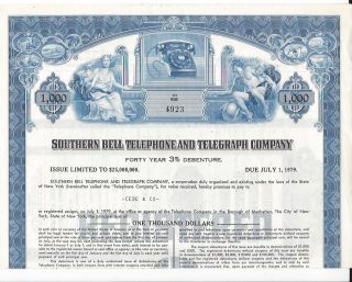 Southern Bell Telephone And Telegraph Company. . . .  Debenture Due 1979 photo
