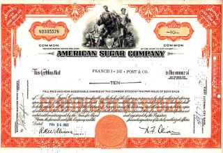 Broker Owned Stock Certificate - - Francis I Du Pont & Co. photo