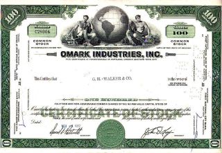 Broker Owned Stock Certificate - - G.  H.  Walker & Co. photo