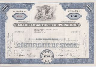 American Motors Corporation. . . . . .  1964 Stock Certificate photo