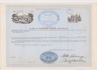 The Co - Operative Pure Milk Association. . . .  Unissued Stock Certificate photo