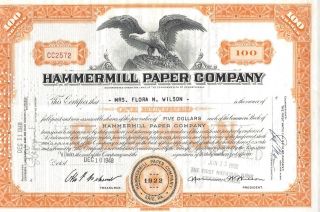 Hammermill Paper Company. . . .  1949 Stock Certificate photo