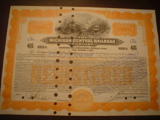 Mortgage Bond Michigan Central Railroad 1917 York Central Series A $50,  000 photo