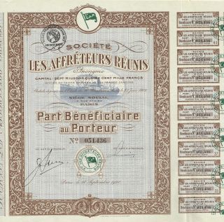 France Company Stock Certificate 1920 photo