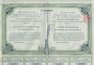Romania Oil Company Stock Certificate 1908 Petrolul photo