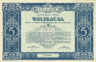 Poland Republic Bond Stock Certificate 1931 Warsaw photo