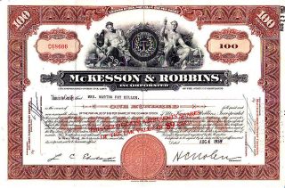 Mckesson & Robbins,  Incorporated Md 1959 Stock Certificate photo