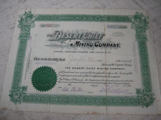 1906 Desert Chief Mining Co Goldfield Nevada Mining Stock photo