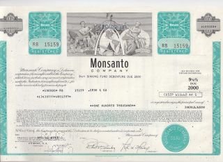 Monsanto Company. . . . . . .  Debenture Due 2000 photo