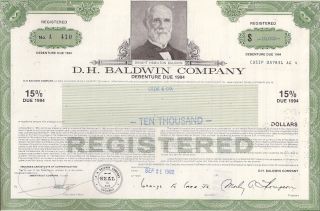 D.  H.  Baldwin Company. . . . .  Debenture Due 1994 photo