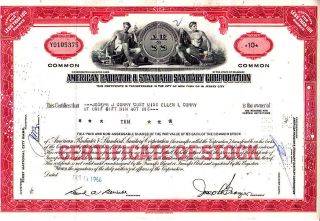 American Radiator & Standard Sanitary Stock Certificate photo