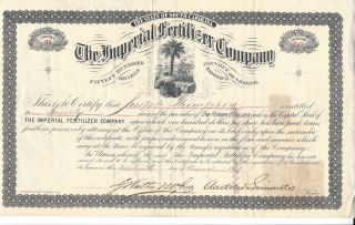 The Imperial Fertilizer Company (south Carolina). . . . .  1890 Stock Certificate photo