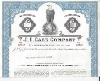 J.  I.  Case Company. . . . . . . . .  Debenture Due 1990 photo