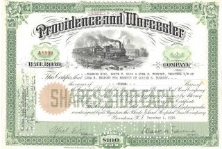 Providence And Worcester Railroad Company. . . . . .  1938 Stock Certificate photo