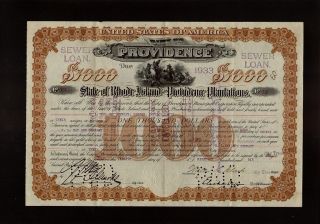 Providence State Of Rhode Island & Providence Plantations 1906 Sewer Loan photo