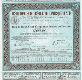 Brazil & Sa Mortgage Bank Stock Certificate photo