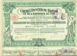 Brazil & Sa Mortgage Bank Stock Certificate 1913 photo