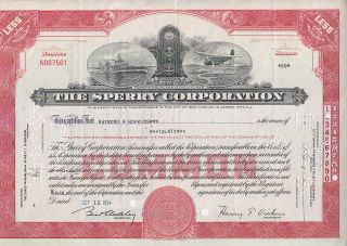 Sperry Corporation Stock Certificate photo