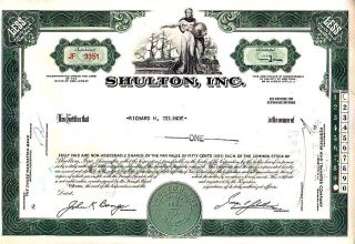 Shulton,  Inc.  Nj 1967 Stock Certificate photo