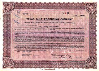 Texas Gulf Producing Company 1932 Stock Certificate photo