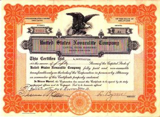 United States Novaculite Company 1921 Stock Certificate photo