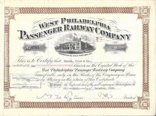 West Philadelphia Passenger Railway Company. . .  1936 Stock Certificate photo