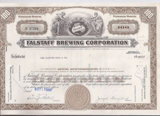 Falstaff Brewing Corporation. . . . .  1968 Stock Certificate photo