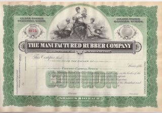 The Manufactured Rubber Company. . . . .  Unissued Stock Certificate photo