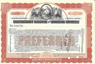 Connecticut Railway And Lighting Company. . . . .  Unissued Stock Certificate photo