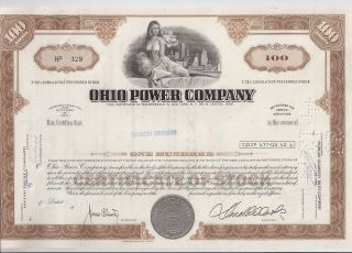 Ohio Power Company. . . . .  1971 Stock Certificate photo