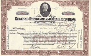 Bellknap Hardware And Manufacturing Company. . . . . .  1952 Stock Certificate photo