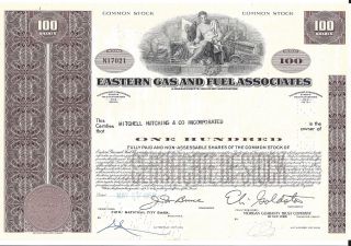 Eastern Gas And Fuel Associates. . . . . . .  1968 Stock Certificate photo