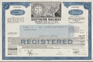 Usa Southern Railway Co Stock Certificate Equipment photo