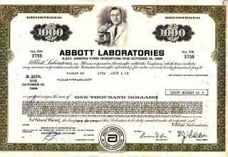 Abbott Laboratories Il 1976 Stock Bond Certificate photo
