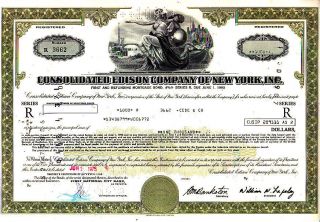Con Edison 1975 Ny Type Iii Stock Bond Certificate photo