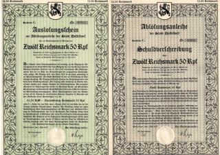 Germany Dusseldorf 1927 City 12.  5 Rm Share Bond Anleihe photo