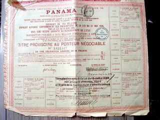 Panama 1888 Canal Interoceanique French Bond 60 Francs Panamanean photo
